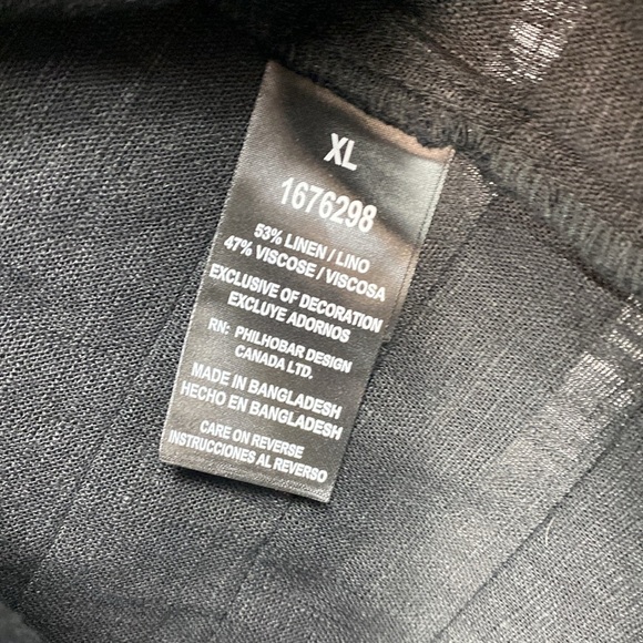 Nicole Miller linen shift dress midi black minimalist neutral basics casual XL - Picture 5 of 8